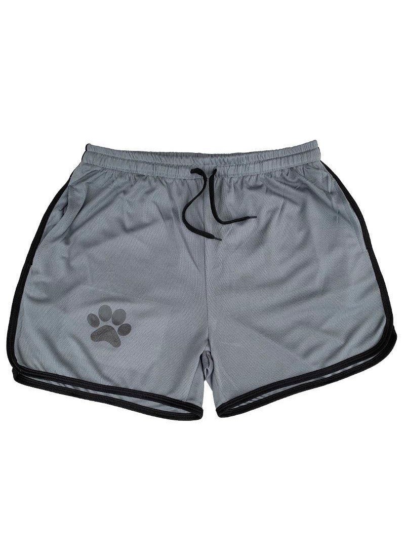 Summer Sports Mesh Breathable Running Shorts dark gray black edge 