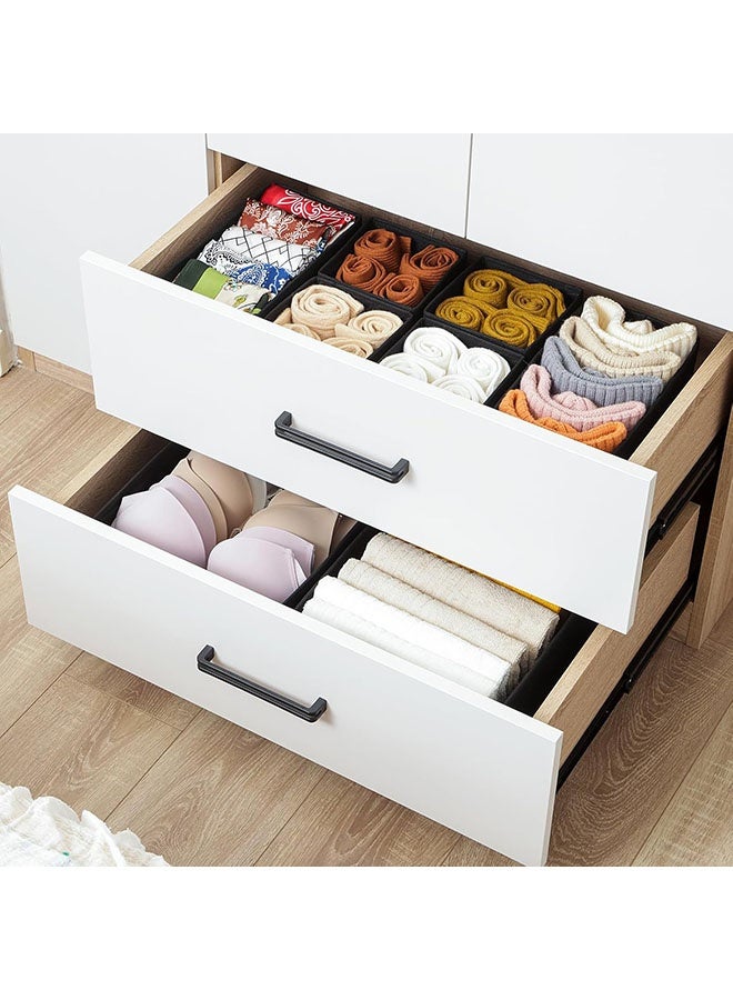 YelaJoy 12 Pack Drawer Organizers for Clothing, Dresser Drawer Organizer Clothes, Fabric Foldable Closet Organizers and Storage Basket Bins for Clothes, Underwear, Bras, Socks (Black) - Image 5
