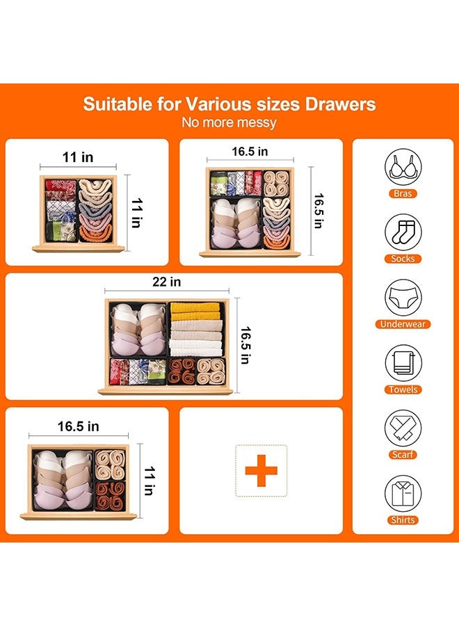 YelaJoy 12 Pack Drawer Organizers for Clothing, Dresser Drawer Organizer Clothes, Fabric Foldable Closet Organizers and Storage Basket Bins for Clothes, Underwear, Bras, Socks (Black) - Image 4