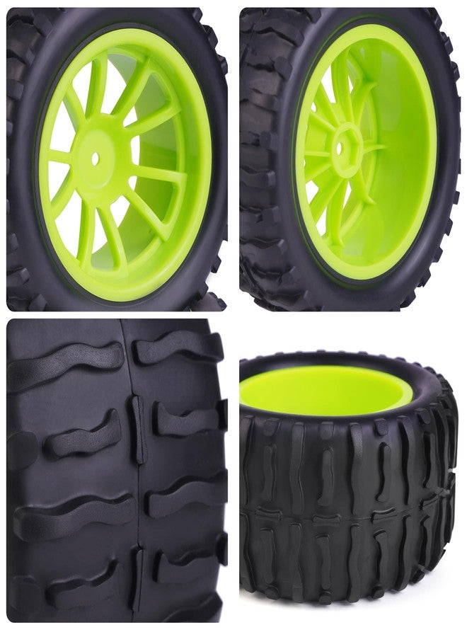Hosim 55 * 115 mm RC Tires, All Terrain Soft Tire Mounted on 12mm Hex Wheels (Set of 4) for 1/10 RC Cars (Green Wheel hub) - Image 4