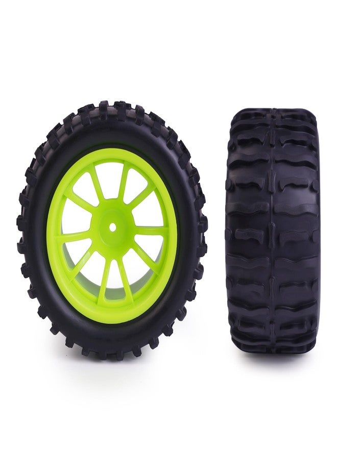 Hosim 55 * 115 mm RC Tires, All Terrain Soft Tire Mounted on 12mm Hex Wheels (Set of 4) for 1/10 RC Cars (Green Wheel hub) - Image 5