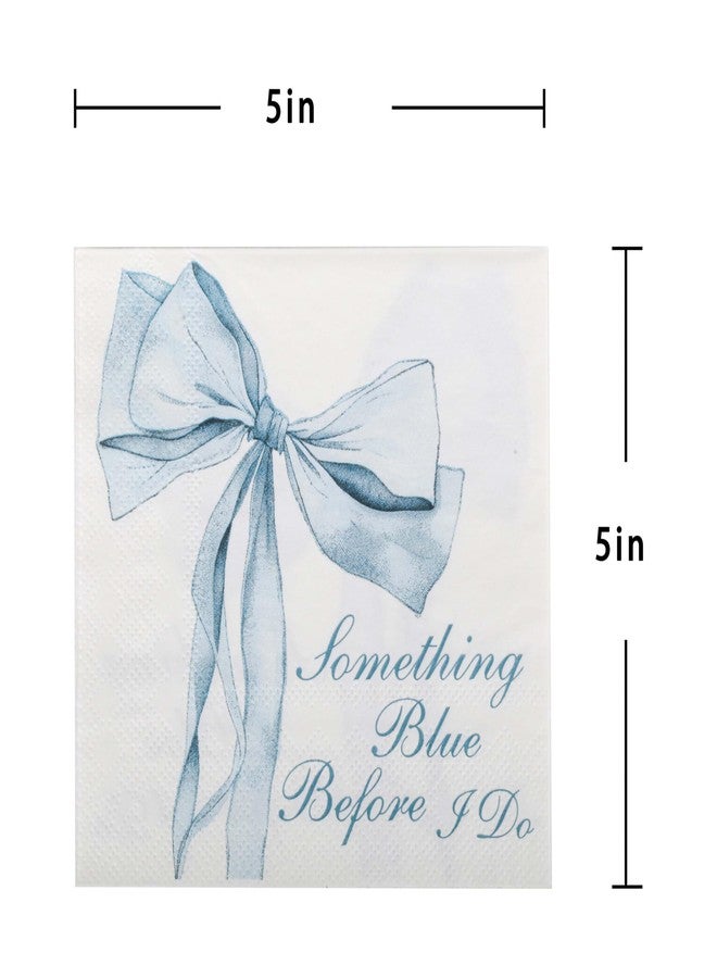 Pandecor 50 Pack of Something Blue Before I Do Cocktail Napkins for Bathroom Bridal Shower Bachelorette Party Table Supplies - Image 3