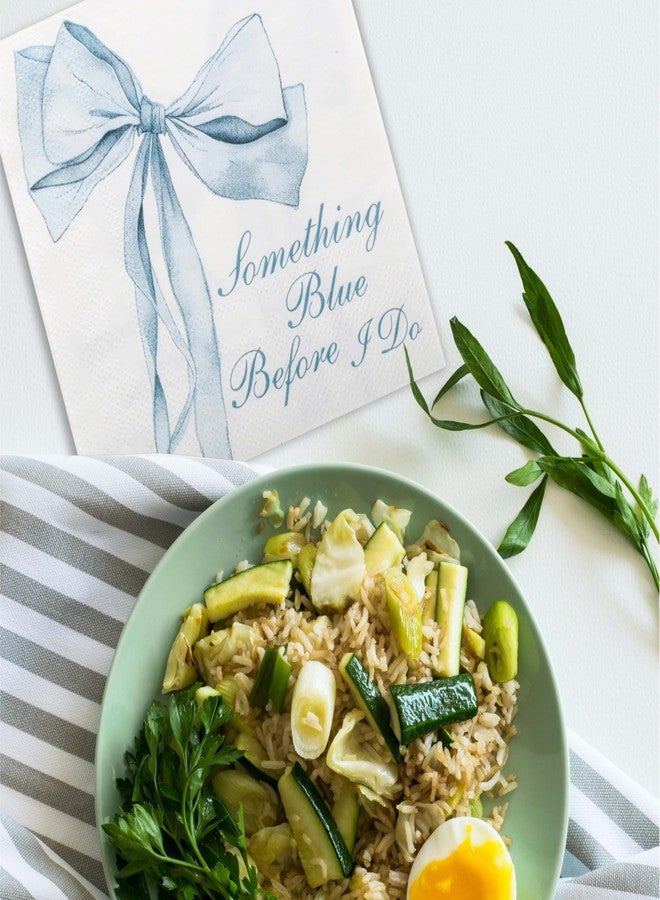 Pandecor 50 Pack of Something Blue Before I Do Cocktail Napkins for Bathroom Bridal Shower Bachelorette Party Table Supplies - Image 5