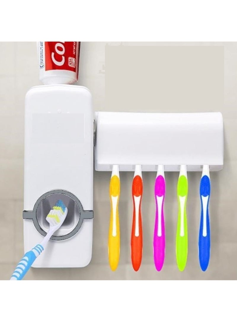 AMM Automatic Toothpaste Dispenser Toothbrush Holder Bathroom Products Wall Mount Rack Bath Set Toothpaste Squeezers  - Image 1