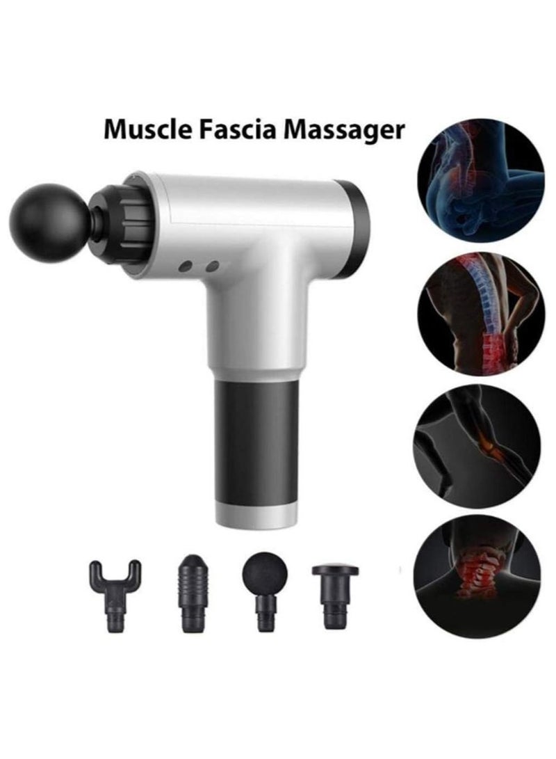 ELTRAZONE ELTERAZONE Muscle Massage Gun, Electric Hand-Held Deep Fascial Massager, With 4 Massager Heads, 4Th Gear Can AdjUSt Low Noise, Fitness Yoga Accessories (Color : Silver) - Image 4