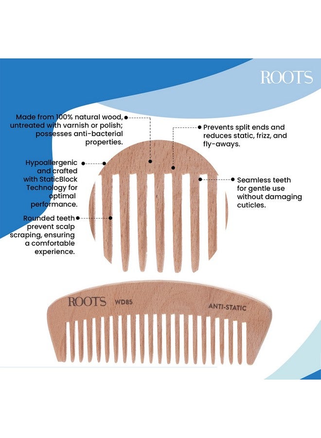 Roots Roots - Wooden Dressing Hair Combs - For Man and Woman - WD85 - Image 2