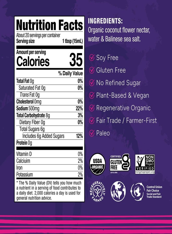 Big Tree Farms Organic Coco Aminos - Liquid Coconut Aminos, Soy-Free Sauce, Low Sodium, Soy Alternative, Gluten Free, Kosher, Warmly Umami, Marinade & Sauce, Non-GMO - Original, 32 Fl Oz (Pack of 1) - Image 5