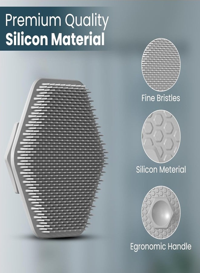 GOMNIK Soft Silicone Face Scrubber for Deep Cleansing & Gentle Exfoliation | Facial Cleansing Brush Pad for Removing Dead Skin, Blackheads & Oil | Reusable Hygienic Face Massage Cleaner for Men & Women (Grey) - Image 3