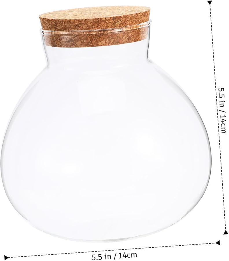 Round Glass Terrarium Bottle 500ml with Cork Stopper for Moss Plants Home Decoration - Image 3
