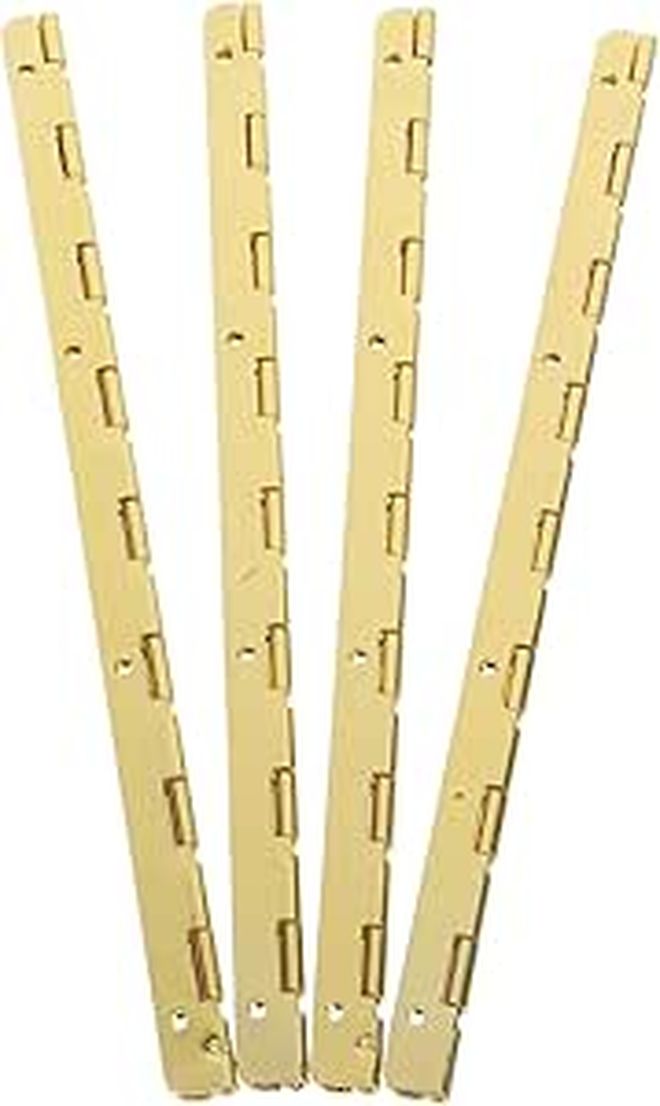 Extended Metal Hinges 190mm Gold Finish 4 Pack for Wooden Jewelry and Craft Boxes - Image 1