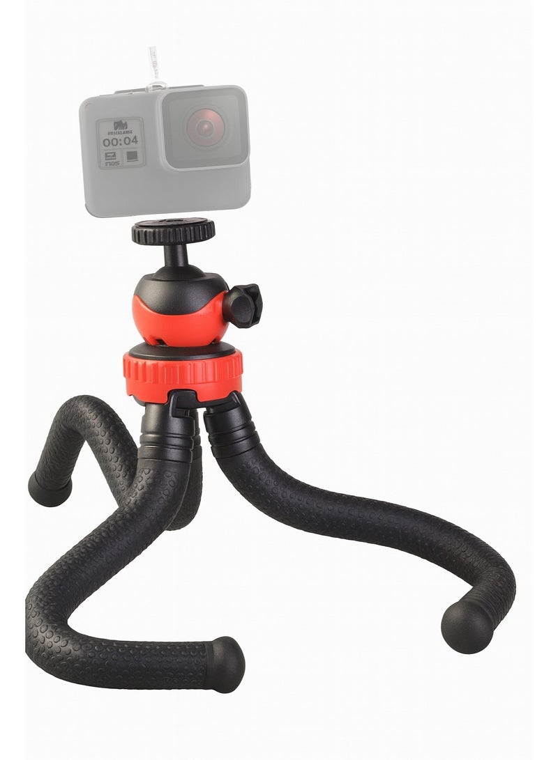 JM-801 Octopus-Shaped Flexible Tripod – Bendable and Rotatable – Compatible with Mobile Phones, Cameras, and GoPros – Lightweight, Stable, and Highly Flexible – Black - Image 2