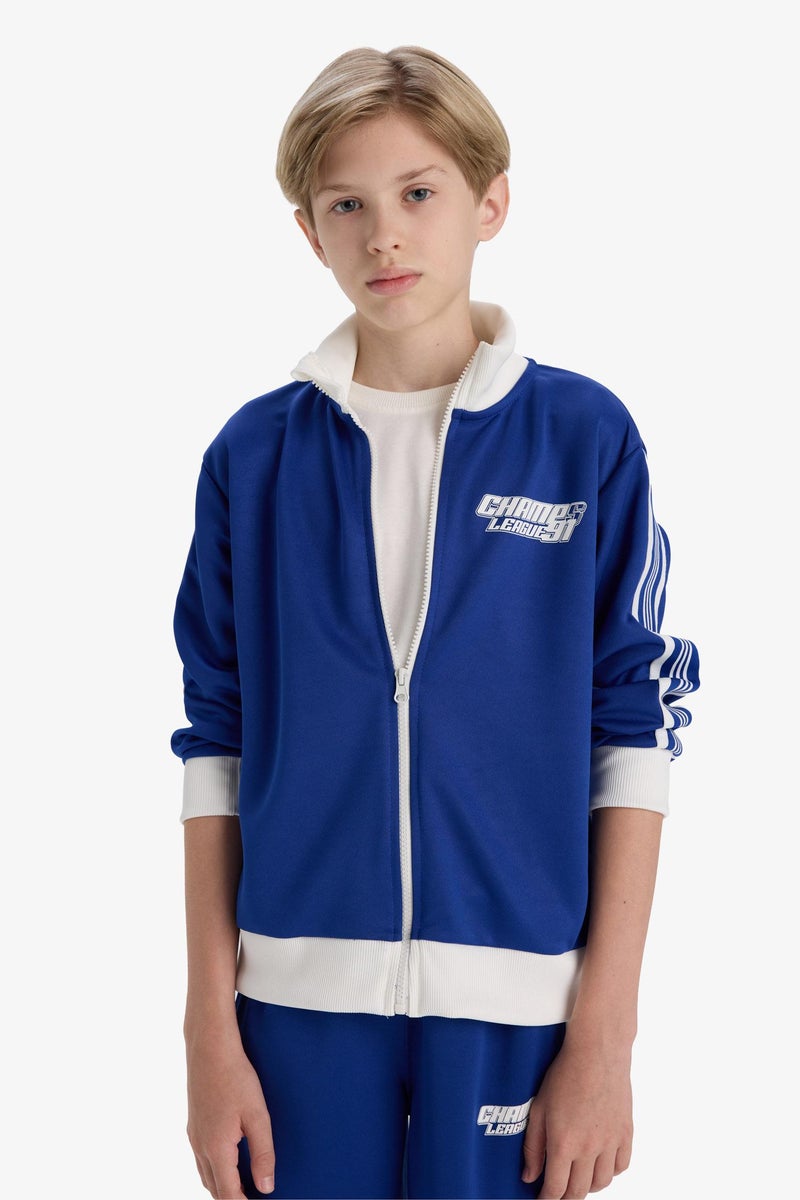 DeFacto Blue Boy Boy Printed Zip-Up Sweatshirt Casual - Image 5