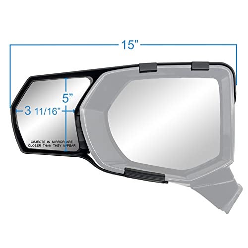 K Source Snap & Zap Custom Towing Mirror Pair for Cadillac Escalade, Chevrolet Suburban/Tahoe, GMC Yukon,Black - Image 3