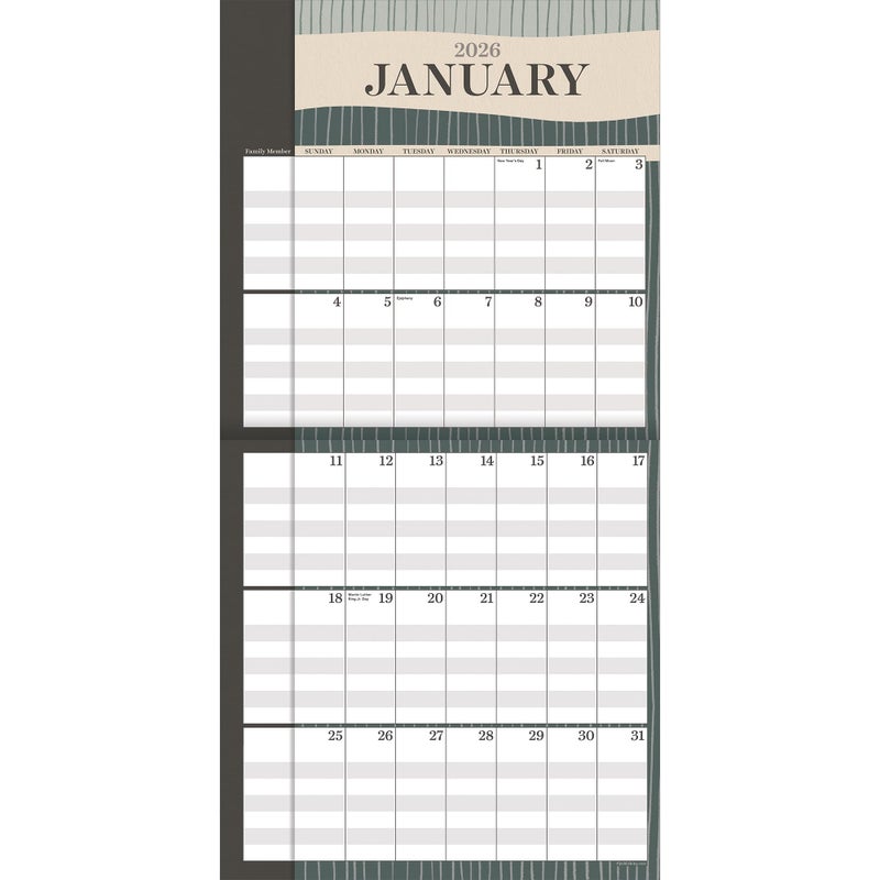 TF Publishing 2026 Parent Planner Wall Calendar - Large Grids for Appointments and Scheduling - Vertical Monthly Wall Calendar 2026 with Premium Matte Paper for Home and Office Organization - 12x12in - Image 2