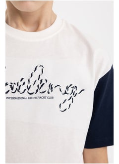 DeFacto Boy Oversize Fit Crew Neck Knitted Short Sleeve T-Shirt  - Image 5