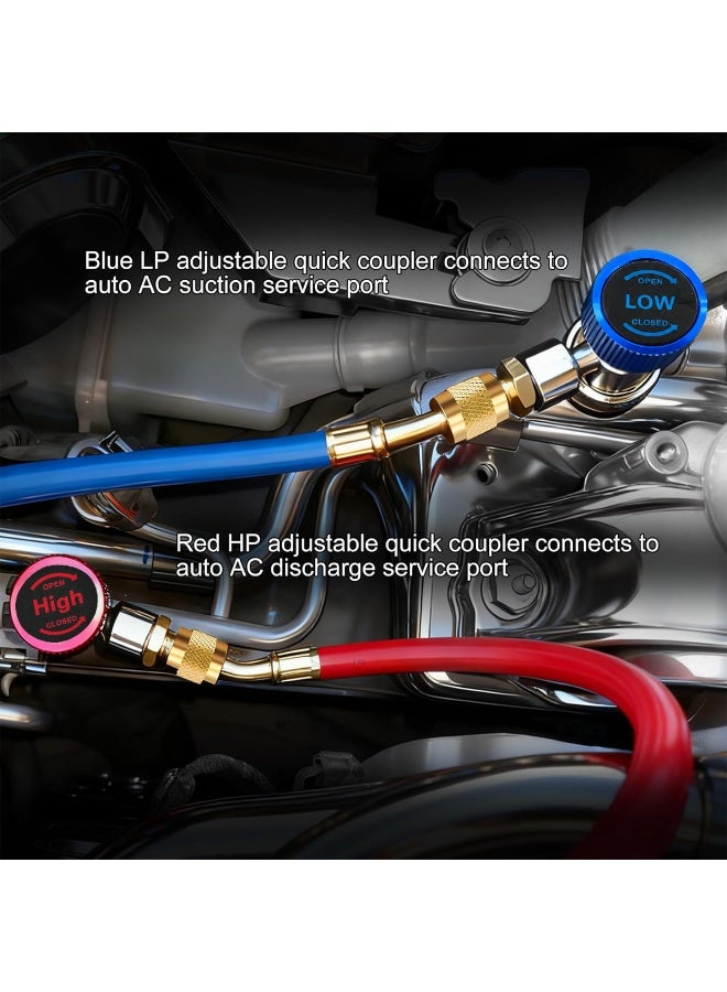 DEFAONS 4240 High Side Adjustable Quick Coupler for R134A Car AC System, HP Refrigerant Charging Adapter with Quick Connect Valve for Automotive Air Conditioner Service Tool - Image 2