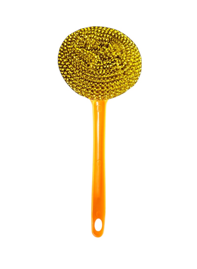 4 Pcs, 2x Kitchen Scrub Sponges 2x Stainless Steel Wire Scourer + handle Multi-Use - Heavy Duty Scrub Sponge for Dishes Pots and Pans - Kitchen Cleaning Mesh Ball Kitchen Scourer Steel Wool - Image 2