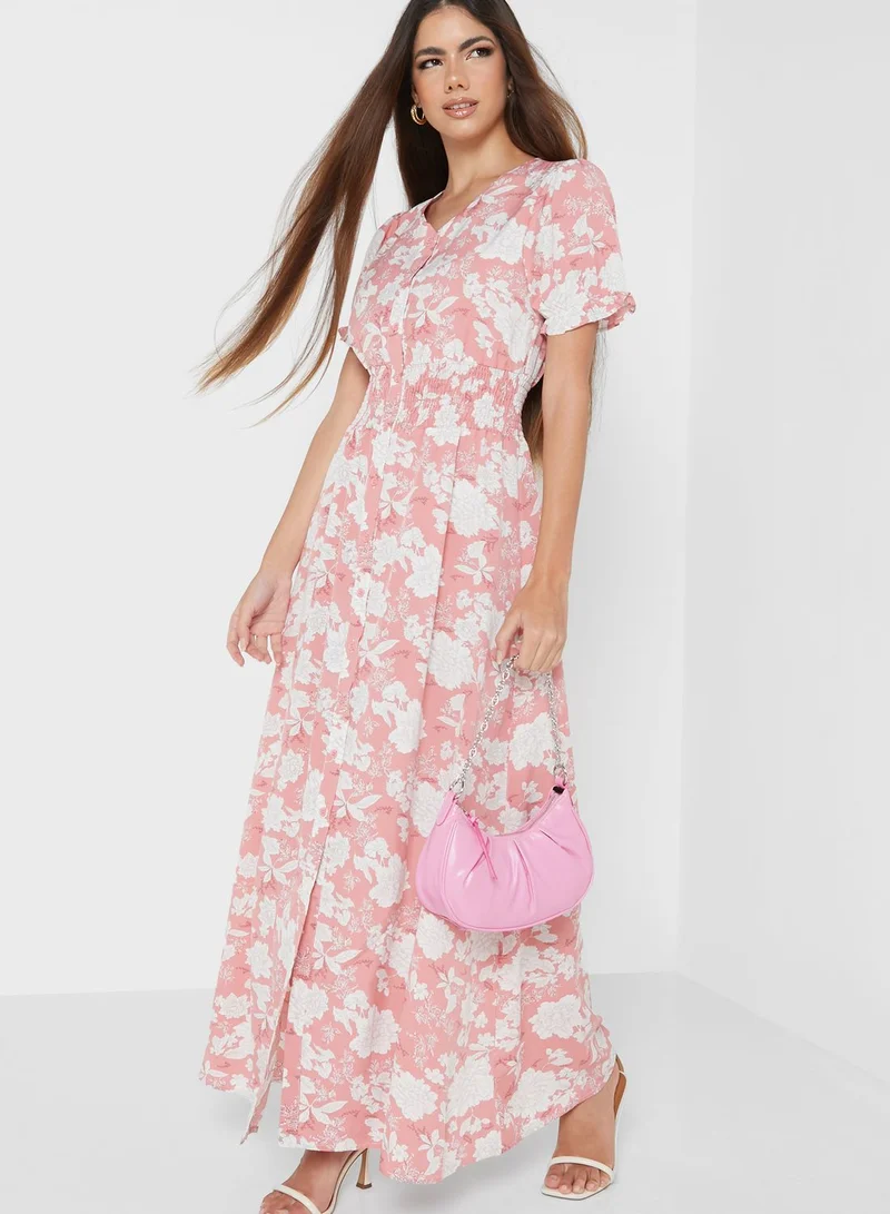 Ginger Ditsy Floral Dress With Split