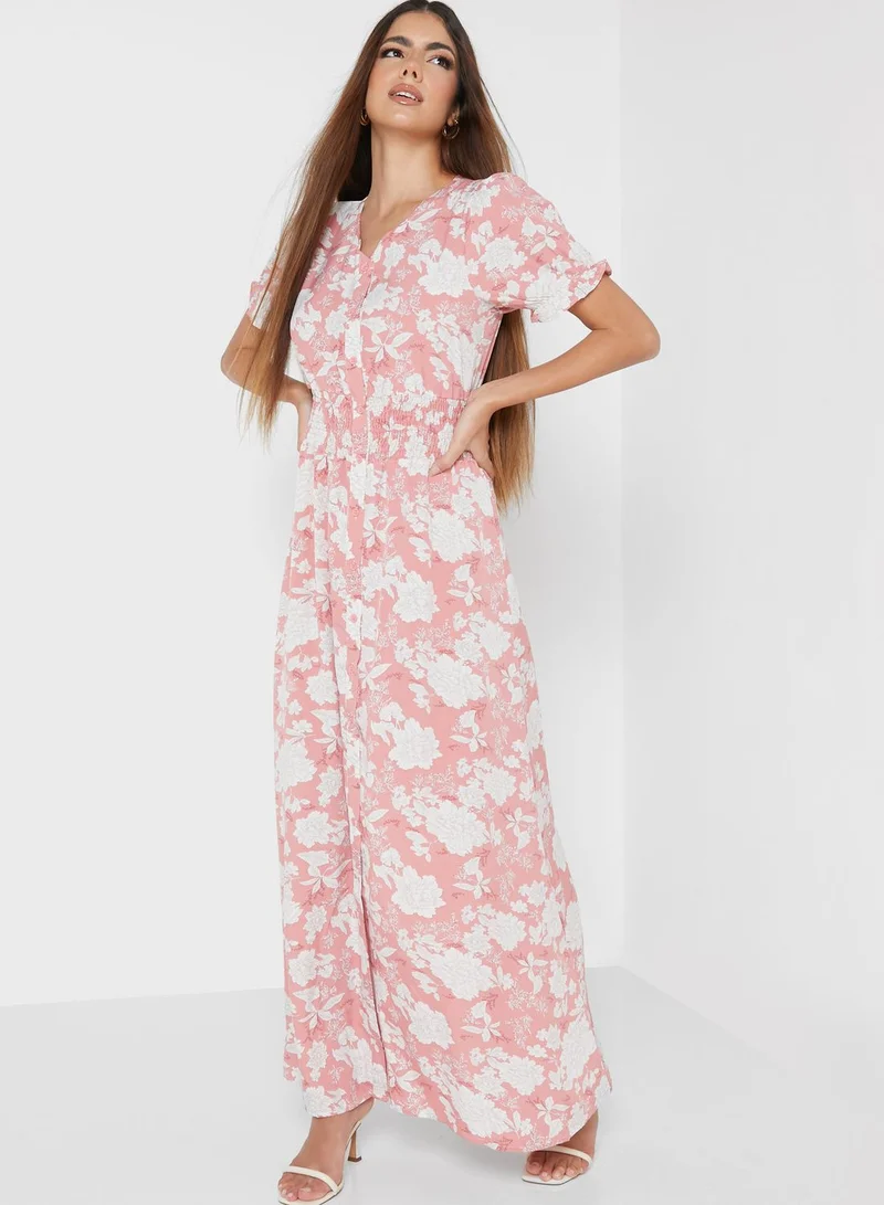 Ginger Ditsy Floral Dress With Split