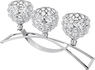 OwnMy 3 Arms Crystal Candle Holders Bowls Tealight Candelabra - Votive Candle Holder Ornaments Candlesticks Vase Candle - Image 1