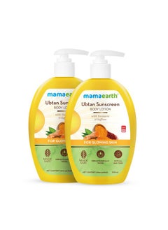 Mamaearth Ubtan Sunscreen Body Lotion Spf 30 With Turmeric & Saffron For Glowing Skin 300 Ml (Pack Of 2)  - Image 1