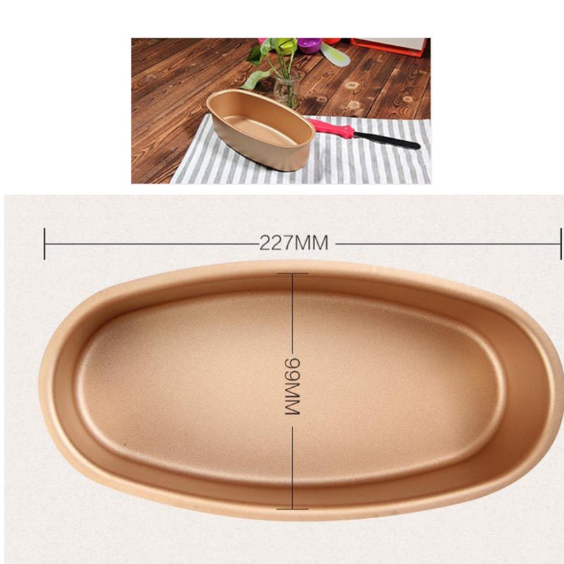 2 pcs Household Baking Gadget Non-stick Oven Carbon Steel Pan Cake Mould for Home Restaurant Hotel (Golden) - Image 3
