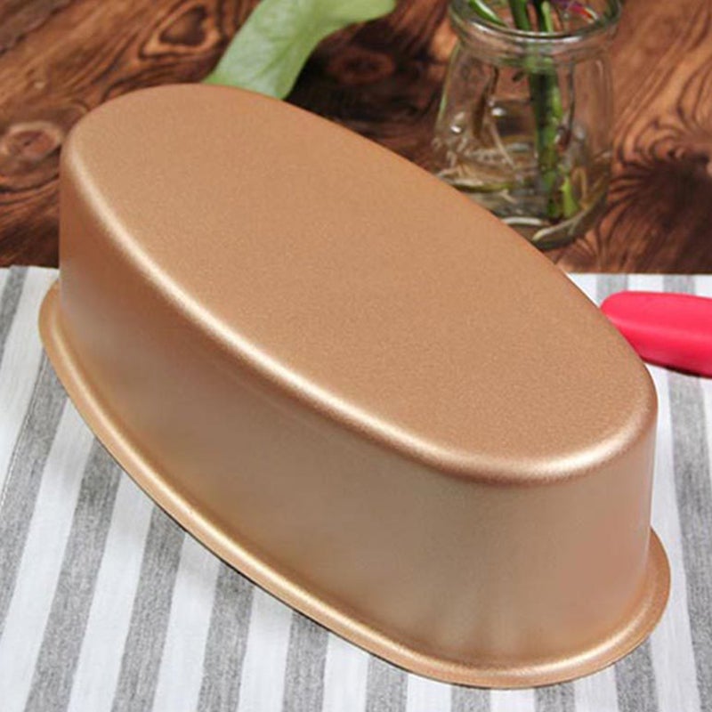 2 pcs Household Baking Gadget Non-stick Oven Carbon Steel Pan Cake Mould for Home Restaurant Hotel (Golden) - Image 5