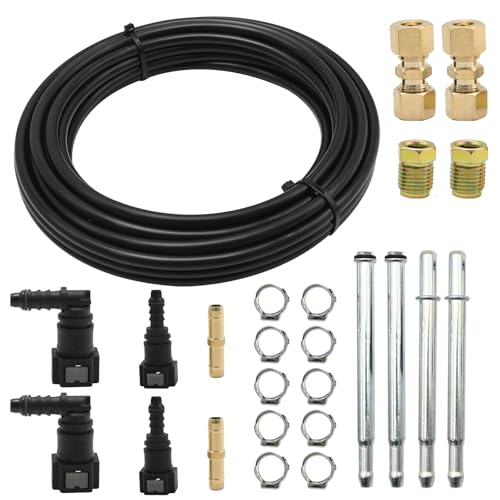 DUZFOREI Upgrade 25 Feet Fuel Line Repair Kit 516 Inch Nylon Fuel Line Tubing Fittings Kit for Cars and Trucks - Image 1
