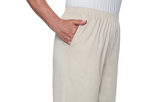 Alfred Dunner Women's Misses All Around Elastic Waist Cotton Medium Twill Pant, Stone, 16 - Image 3