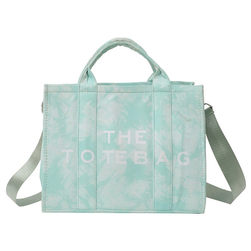 Trendy Fashion Letter Tote Bag, Niche High-End Tie-Dye Shoulder Bag, Casual Commuting Crossbody Bag