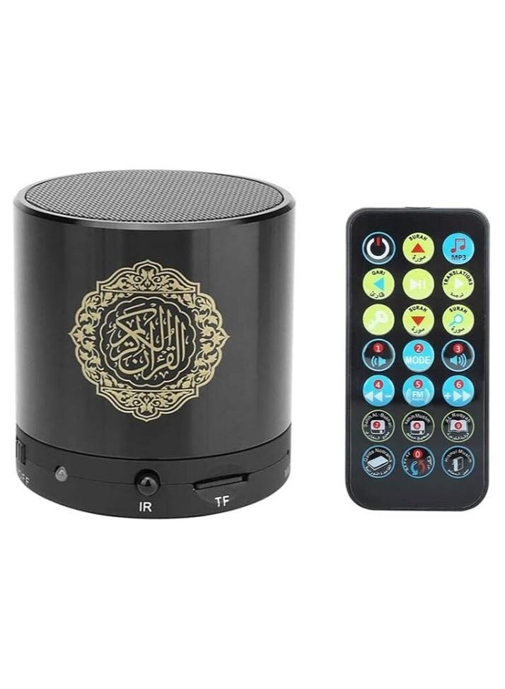 Portable Speaker, Remote Control MP3 Player, 8GB TF Card, FM Radio, Holy Quran Translator, USB Rechargeable black - Image 1