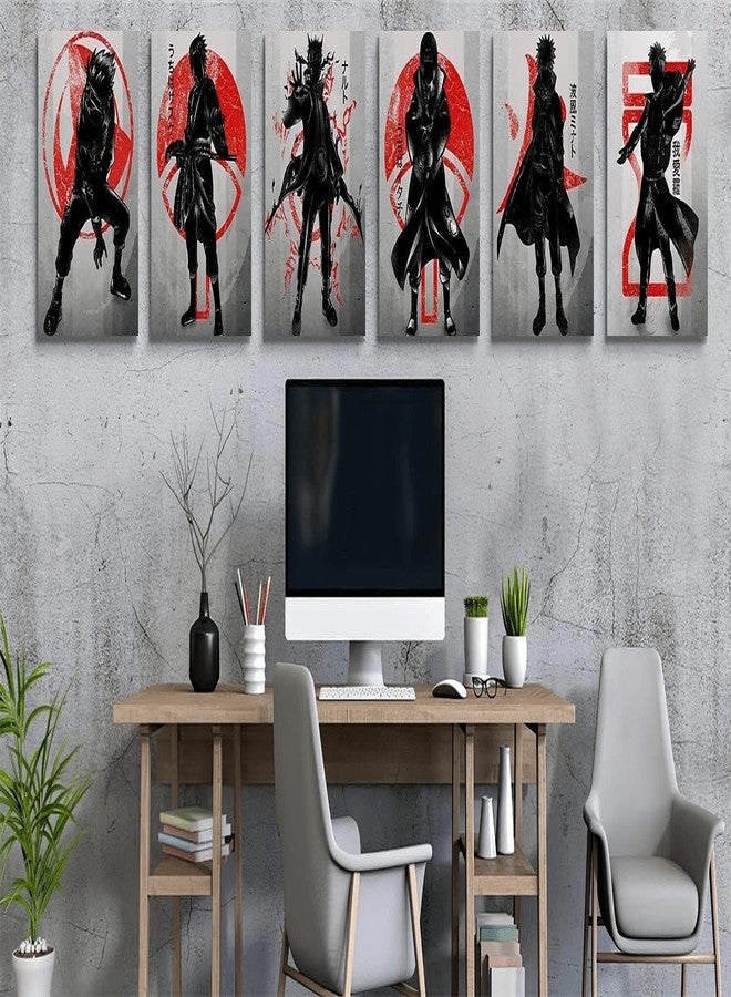 ATEVON Naruto Anime Poster Set - 6-Piece HD Canvas Wall Art for Teens Bedroom Decor, Silhouette Style Ninja Wall Posters for Home & Gifting (Unframed, 9x12 Inch) - Image 2