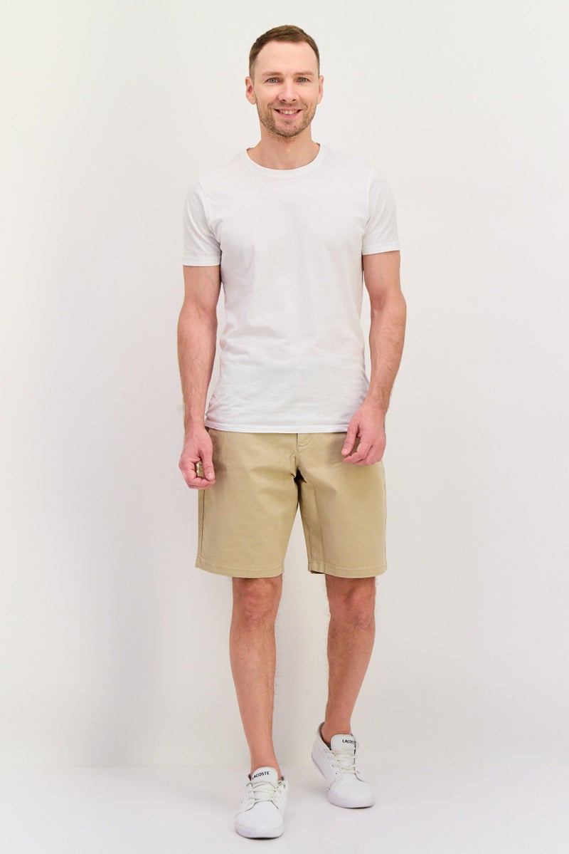 GAP Men Plain 10 Inseam Basic Shorts, Khaki  - Image 3