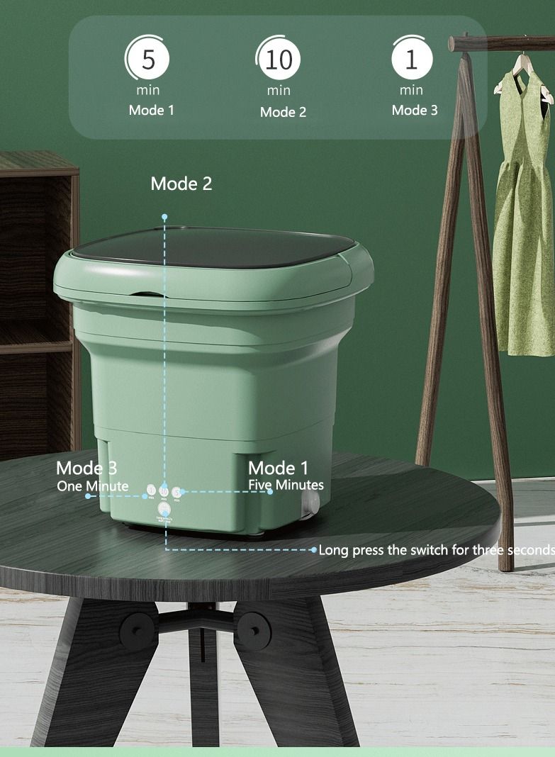 SOSEKO Portable Mini Folding Travel Washing Machine Foldable Small Clothes Laundry Tub - Image 3