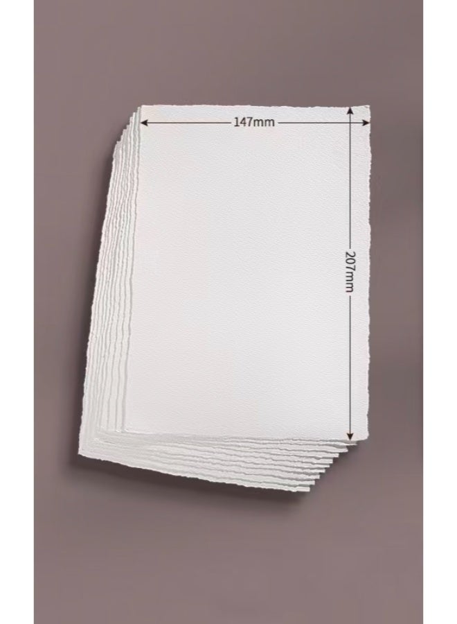  طائرة ورقية ورق ألوان مائية مقاس A5 مصنوع يدويا من القطن بنسبة 100% بحواف 300 غرام لكل متر مربع، صديق للبيئة ومستدام للخط وبطاقات التهنئة والدعوات والقرطاسية والزفاف وصناعة الطباعة (20 ورقة) - Image 2