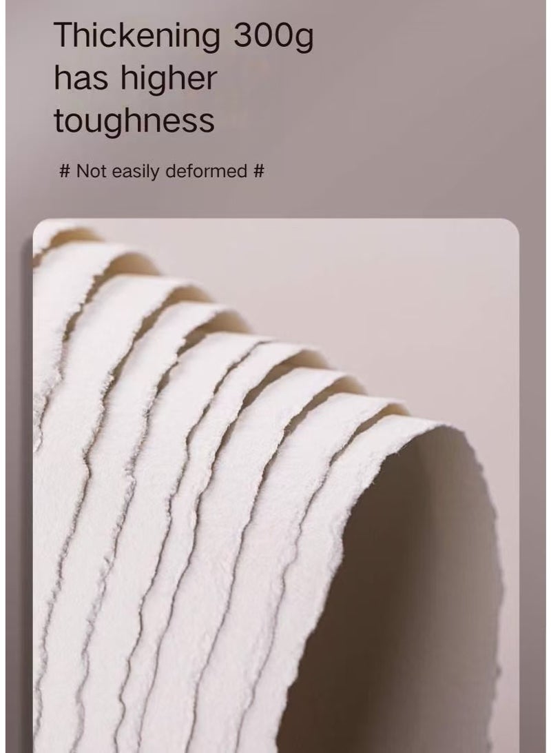  طائرة ورقية ورق ألوان مائية مقاس A5 مصنوع يدويا من القطن بنسبة 100% بحواف 300 غرام لكل متر مربع، صديق للبيئة ومستدام للخط وبطاقات التهنئة والدعوات والقرطاسية والزفاف وصناعة الطباعة (20 ورقة) - Image 3