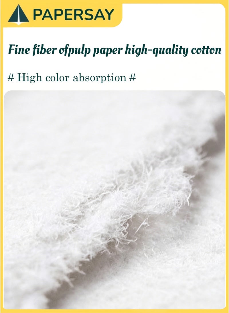 PAPERSAY 20 Pieces Handmade Deckle Edge Paper,Watercolor Paper A5 Size, 300 GSM White Color 100% Cotton Ecologically for Greetings Cards Invitions Calligraphy Wedding Stationery and Painting - Image 5
