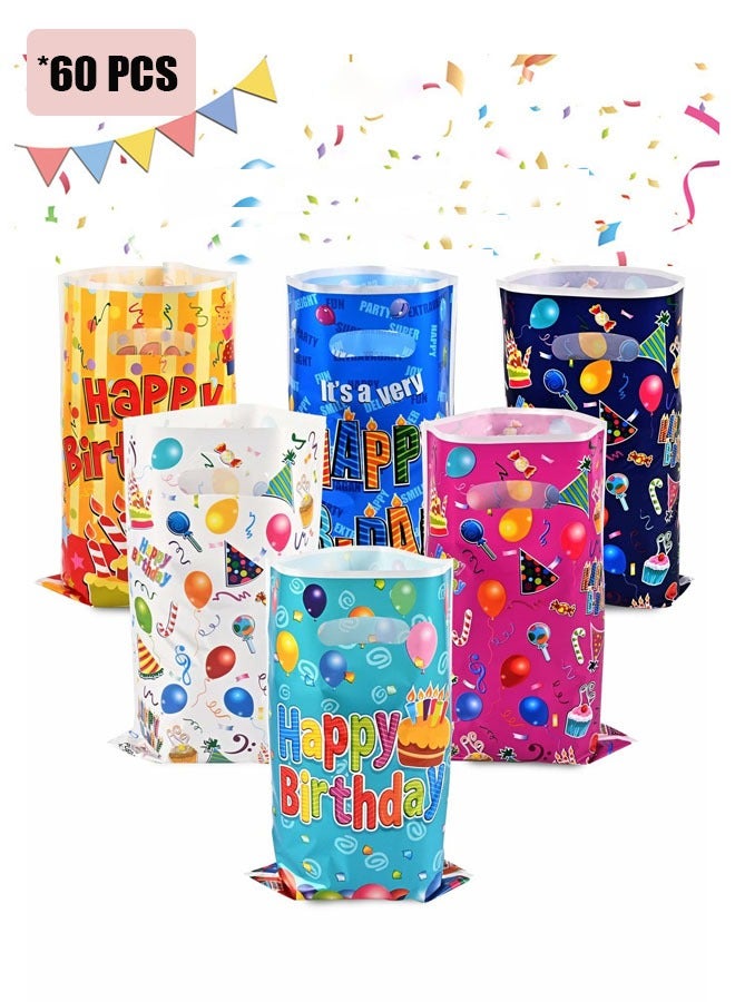 60 Pcs Birthday Goodie Candy Bags, Kids Party Favors Bags, Small Gift Bag Party Goody Favor Bags For Kids Birthday, Loot Bags For Kids Birthday Party - Image 1