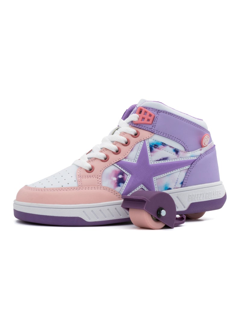 بريزيرولرز أحذية BREEZY ROLLERS بعجلات للأطفال، أحذية رياضية للتزلج على الجليد للأطفال، من أحذية الشوارع للأطفال إلى أحذية التزلج على الجليد في ثوانٍ قليلة، نظام النقر الحاصل على براءة اختراع، مدربون بعجلات للفتيات والفتيان - Image 3