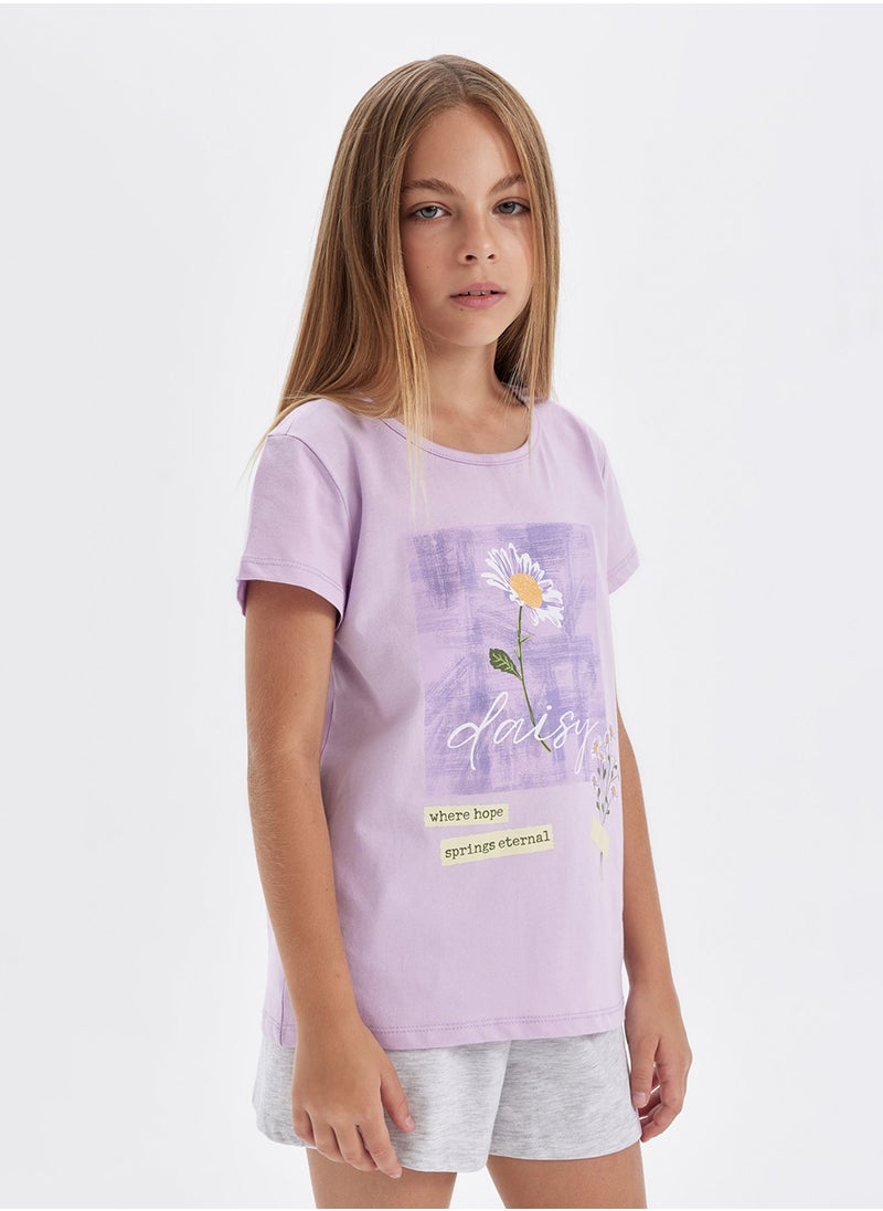 DeFacto Printed Short Sleeve Shirt Pajama Set  - Image 1