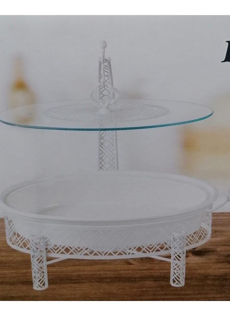 ماركة غير محددة - سخان بوفية لتسخين الطعام صحن تقديم  بتصميم أنيق ومثالي - Image 1