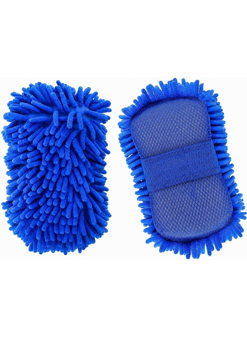 Microfiber Car Wash Sponge Mitt, Ultra Soft Cleaning Pad for Car Washing, Scratch-Free Multipurpose Cleaning Sponge for Car, Bike, Glass & Home Use – Blue | إسفنجة تنظيف السيارة مايكر ناعمة - Image 1
