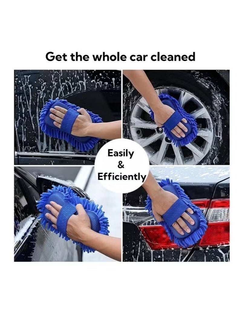 Microfiber Car Wash Sponge Mitt, Ultra Soft Cleaning Pad for Car Washing, Scratch-Free Multipurpose Cleaning Sponge for Car, Bike, Glass & Home Use – Blue | إسفنجة تنظيف السيارة مايكر ناعمة - Image 2
