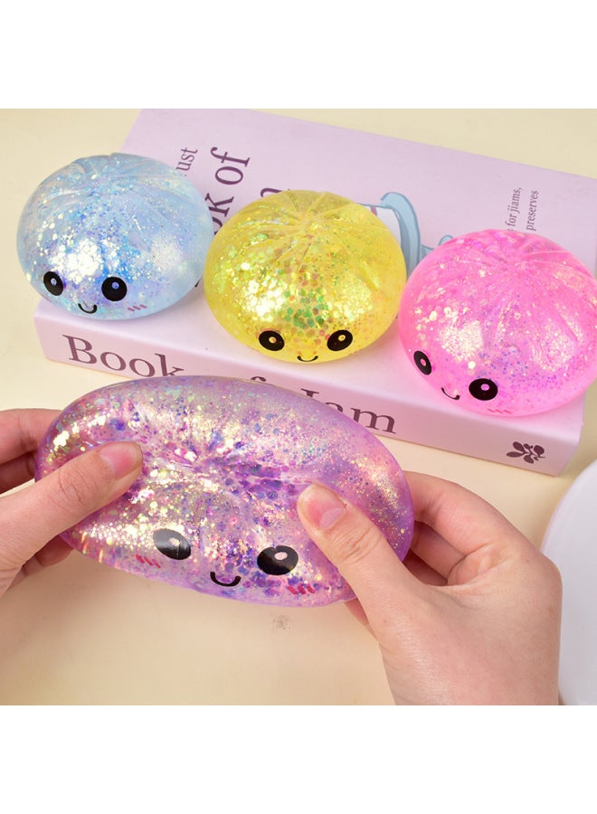 Squishy Dumpling Glitter [ice cream orange] with box Specification:Pinch fun Toys Stress Relief Ball,Soft Squeeze Decompression Dough Gift for Adults - Image 4