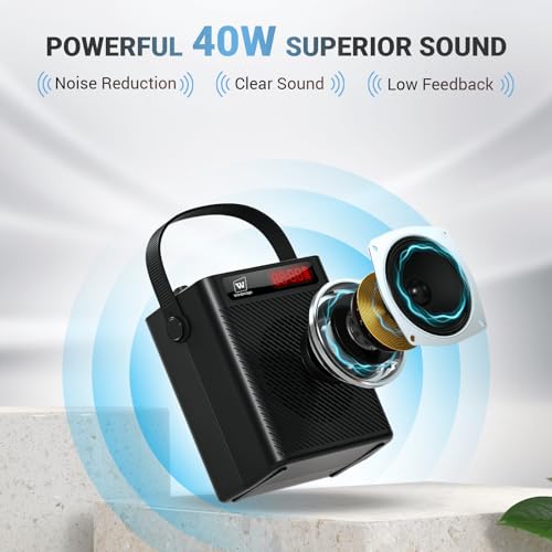 ResponseBridge Voice Amplifier Wireless Microphone/Handheld Mic- 40W Portable Microphone and Speaker Wireless karaoke System, Bluetooth Speaker with Mics Personal Pa System, 4 Sound Effects for Teachers Speaking S95 - Image 3