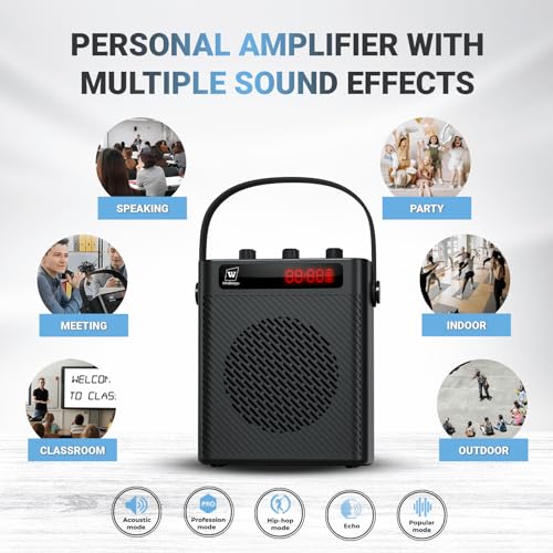 ResponseBridge Voice Amplifier Wireless Microphone/Handheld Mic- 40W Portable Microphone and Speaker Wireless karaoke System, Bluetooth Speaker with Mics Personal Pa System, 4 Sound Effects for Teachers Speaking S95 - Image 4