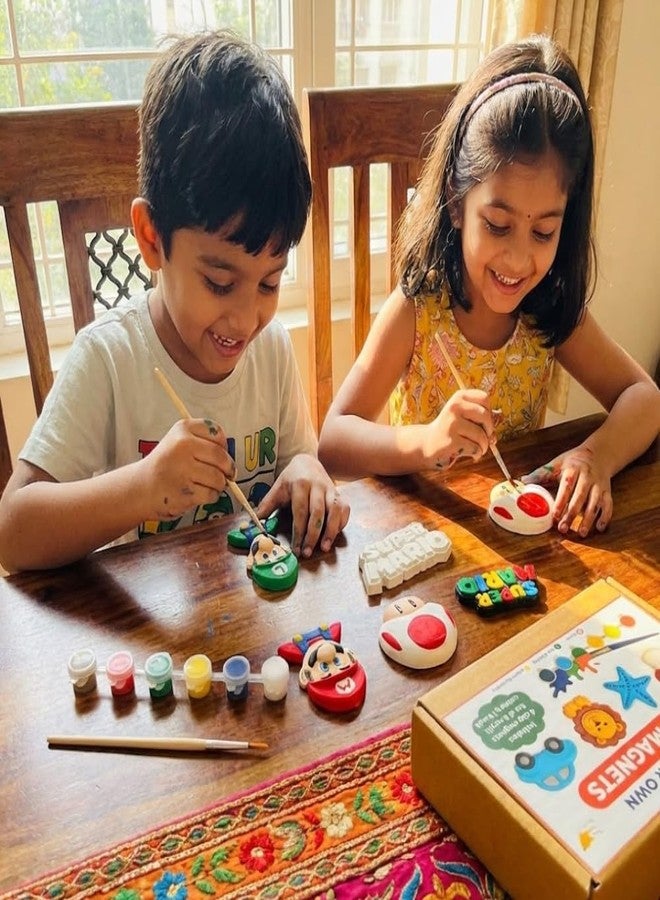 مغناطيسات ثلاجة من الطين قابلة للتلوين من كرافت ديلايتس - مجسمات ثلاثية الأبعاد غير مطلية بظهر مغناطيسي قوي، لوّن الطين بنفسك | أفضل هدية عيد ميلاد للأطفال (ماريو) - Image 2