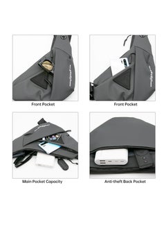 Excefore Sling Bag Man Bag Crossbody, Mens Shoulder Crossbody Chest Bag Classic Sling Slim Backpack Multipurpose Daypack Left-hand  - Image 2