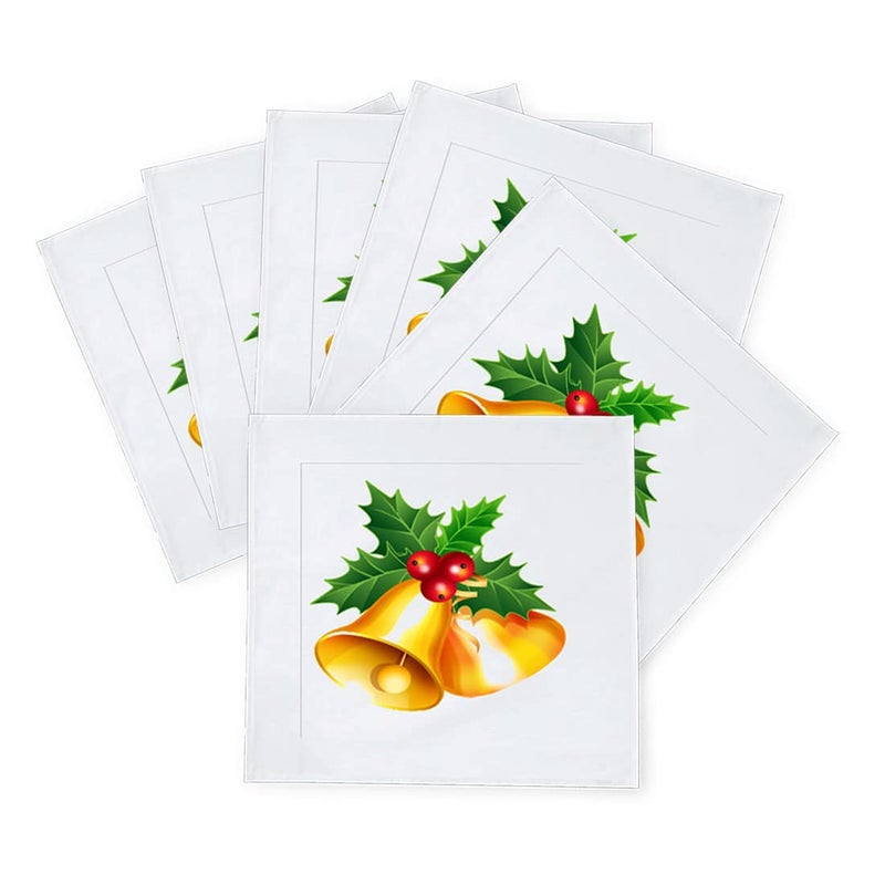 Khakee 6 Pcs Christmas Theme Silk Table Napkins 10x 10 for Xmas Decoration Christmas OrnamentsChristmas Giftxmas21562 - Image 2