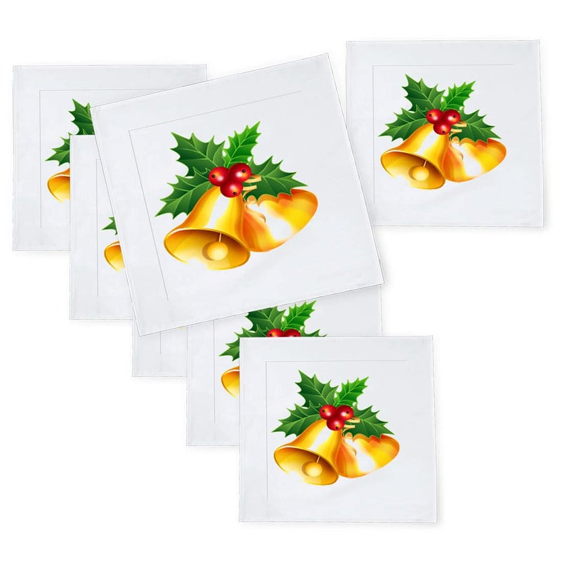 Khakee 6 Pcs Christmas Theme Silk Table Napkins 10x 10 for Xmas Decoration Christmas OrnamentsChristmas Giftxmas21562 - Image 1